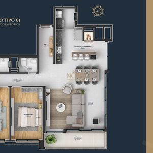 Apartamento com 116m², 3 dormitórios, 1 suíte, 2 vagas no Sun Haus em Torres para Comprar