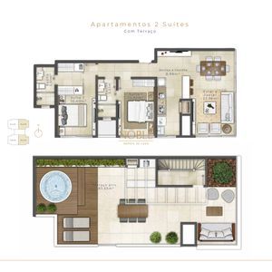 Apartamento com 166m², 2 dormitórios, 2 suítes, 2 vagas no La Vistara em Torres para Comprar