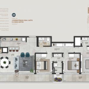 Apartamento com 113m², 3 dormitórios, 1 suíte, 2 vagas no Mirage em Torres para Comprar