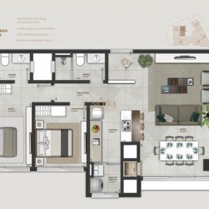 Apartamento com 80m², 2 dormitórios, 1 suíte, 1 vaga no Mirage em Torres para Comprar