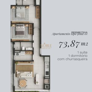Apartamento com 73m², 2 dormitórios, 1 suíte, 1 vaga no Vértice em Torres para Comprar