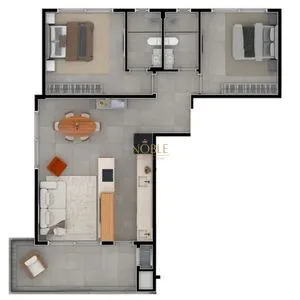 Apartamento com 103m², 2 dormitórios, 1 suíte, 1 vaga no Bloom em Torres para Comprar