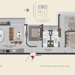 Apartamento com 101m², 3 dormitórios, 1 suíte, 1 vaga no Sunset Place em Torres para Comprar