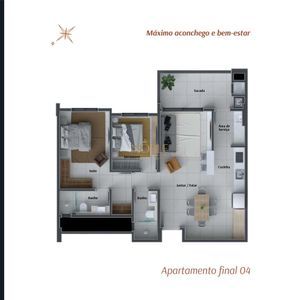 Apartamento com 95m², 2 dormitórios, 1 suíte, 2 vagas no Santo Carlo em Torres para Comprar