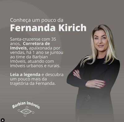 Conheça um pouco da nossa corretora Fernanda Kirich
