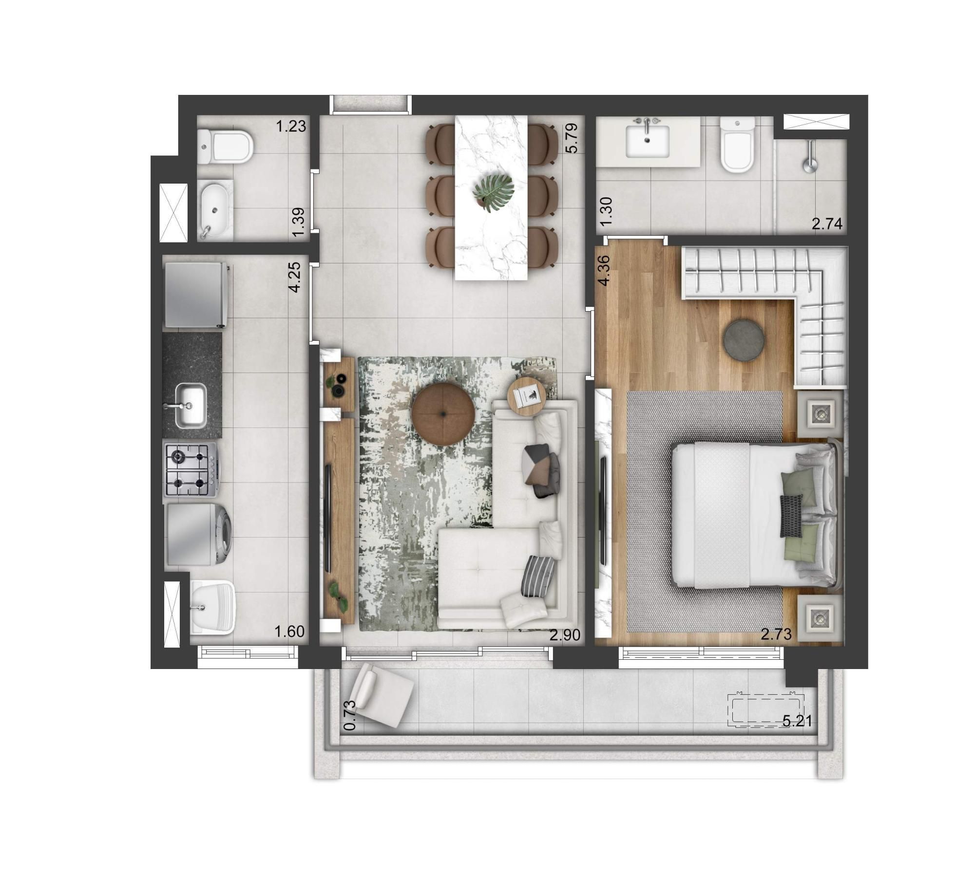 Apartamento, 1 quarto, 53 m² - Foto 2