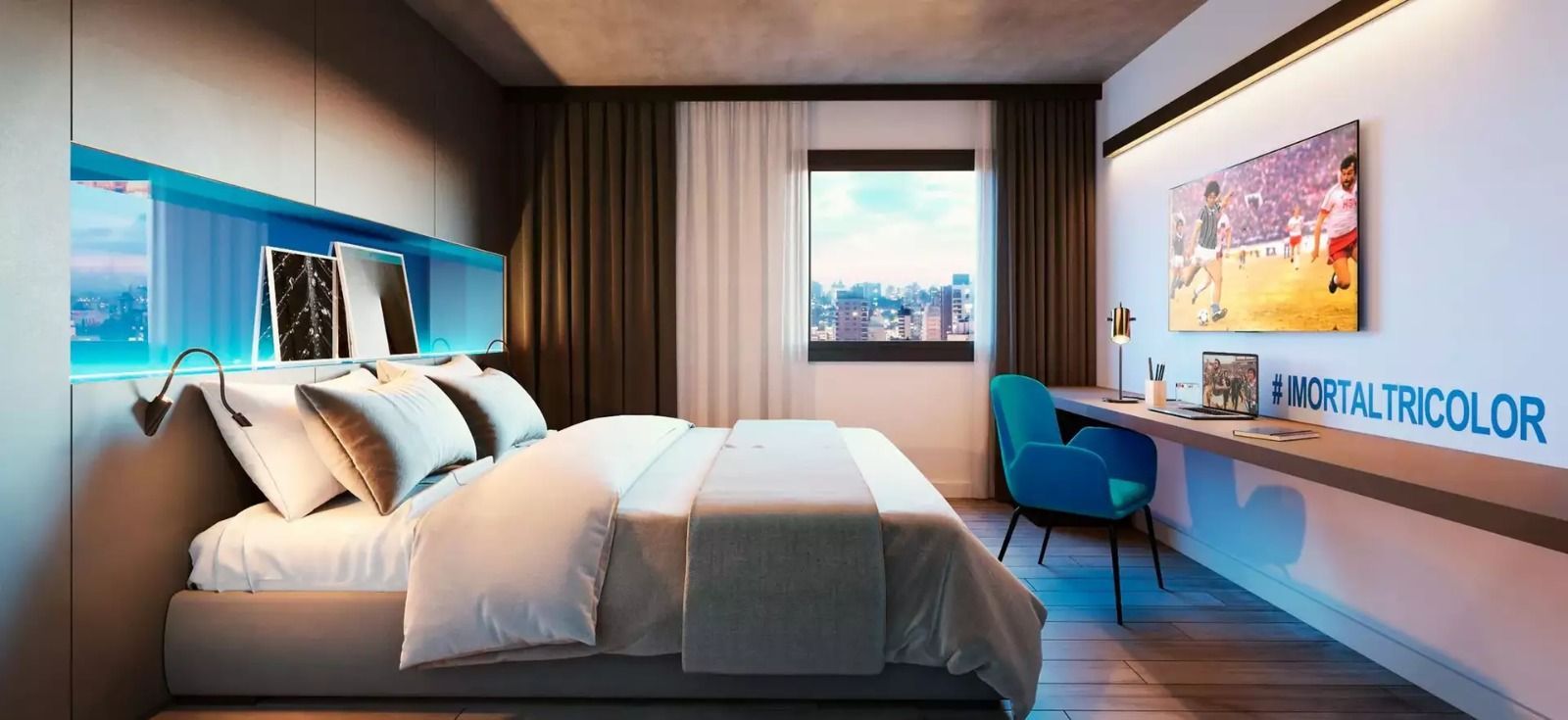 Cota de hotel no Park Plaza Grêmio – Andar Alto e Vista - Moinhos de Vento