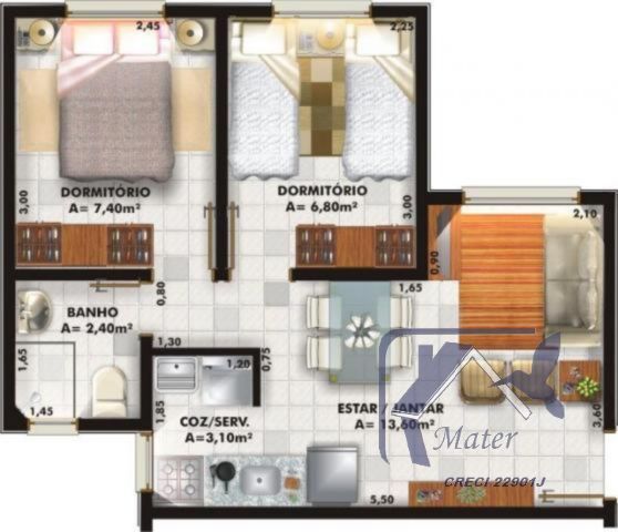 Apartamento, 2 quartos, 40 m² - Foto 12