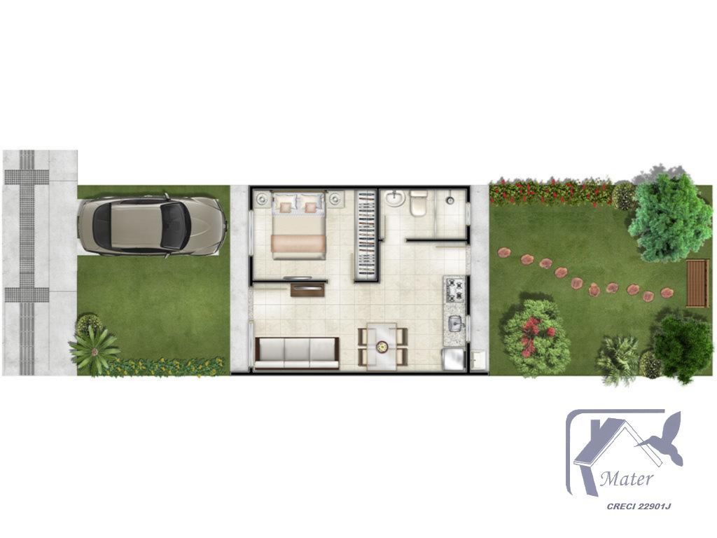 Casa, 2 quartos, 44 m² - Foto 1