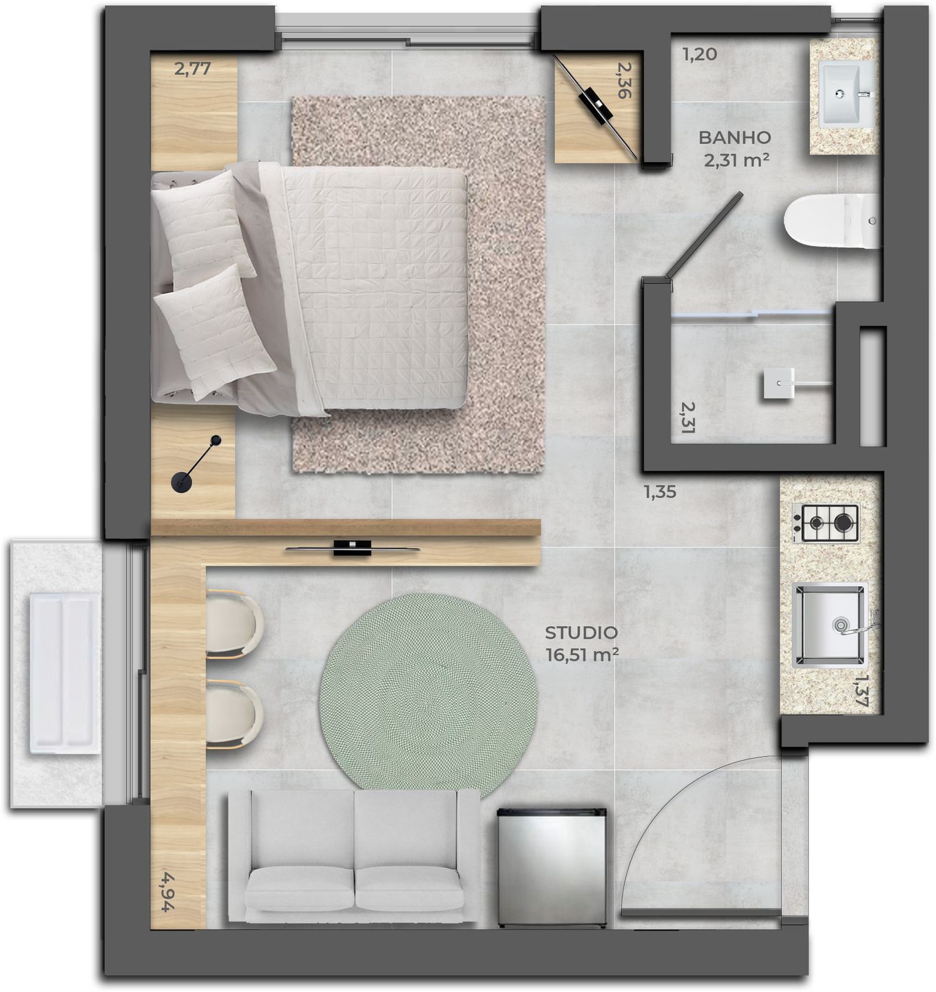 Apartamento, 1 quarto, 22 m² - Foto 23