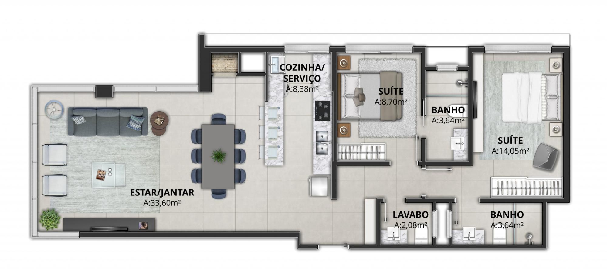 Apartamento à venda com 2 quartos, 77m² - Foto 15