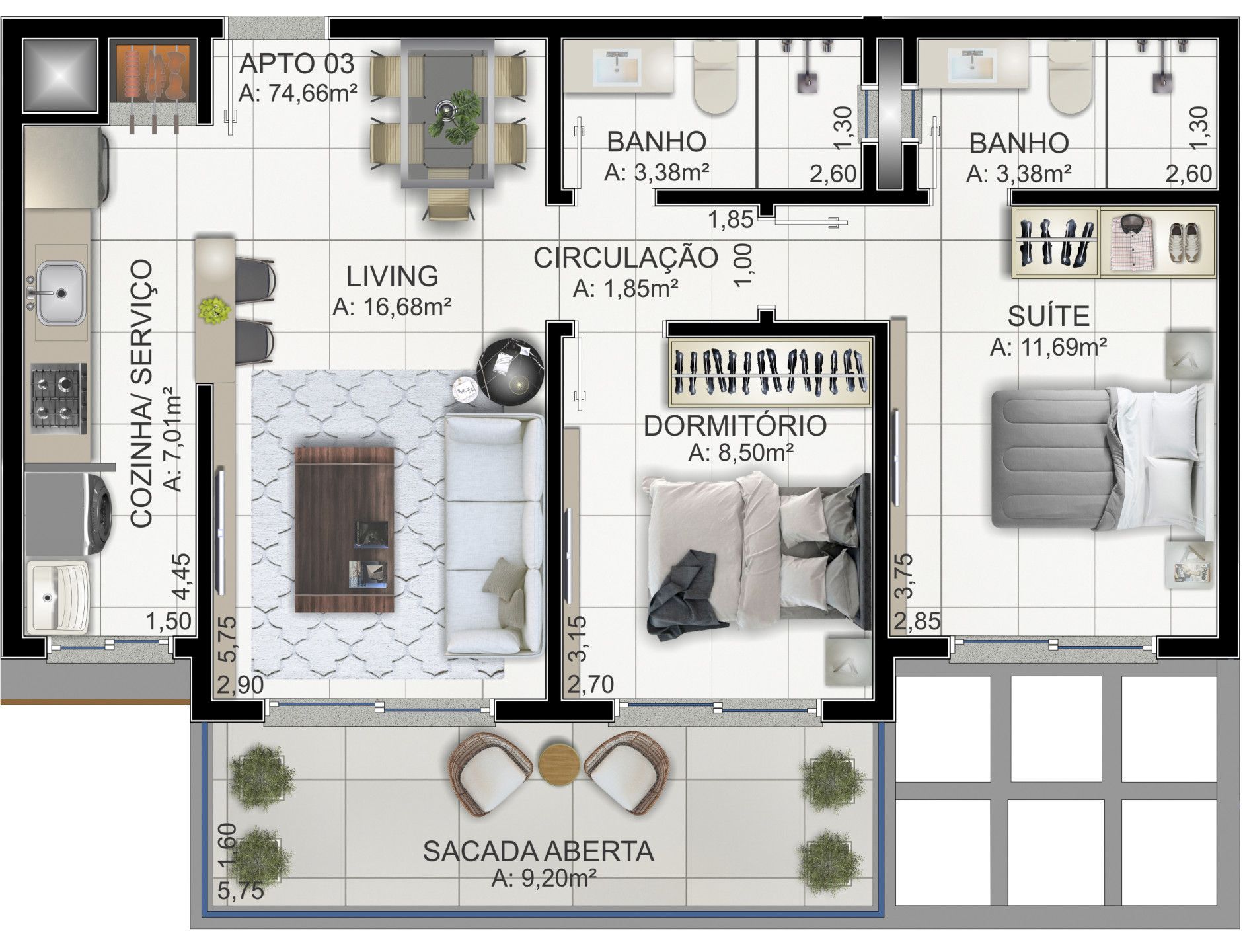 Apartamento, 2 quartos, 84 m² - Foto 12