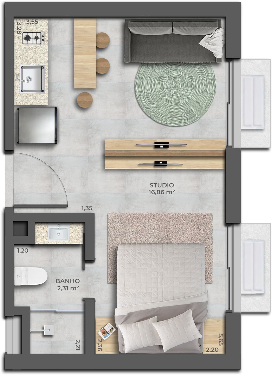 Apartamento, 1 quarto, 33 m² - Foto 24