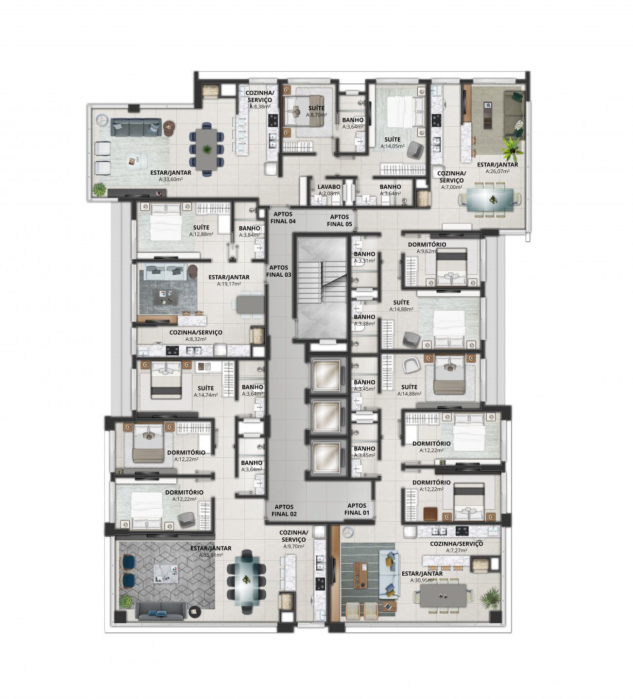 Apartamento à venda com 2 quartos, 77m² - Foto 11