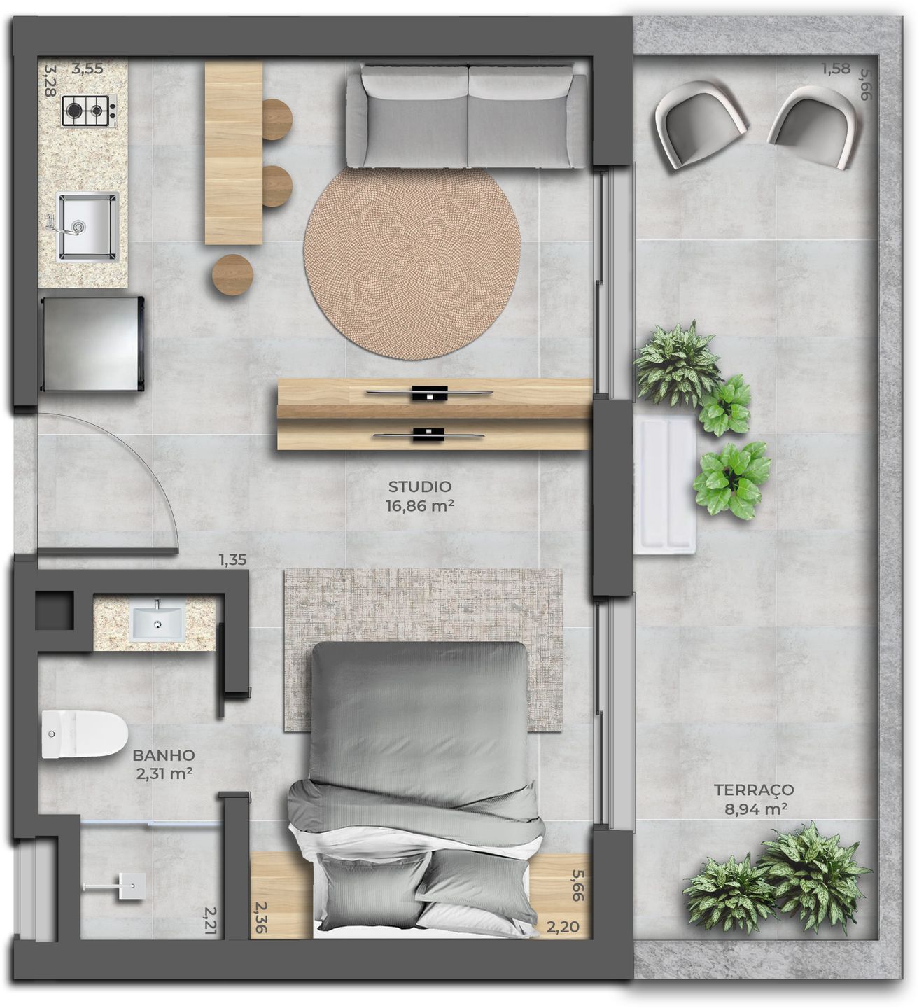 Apartamento, 1 quarto, 33 m² - Foto 29