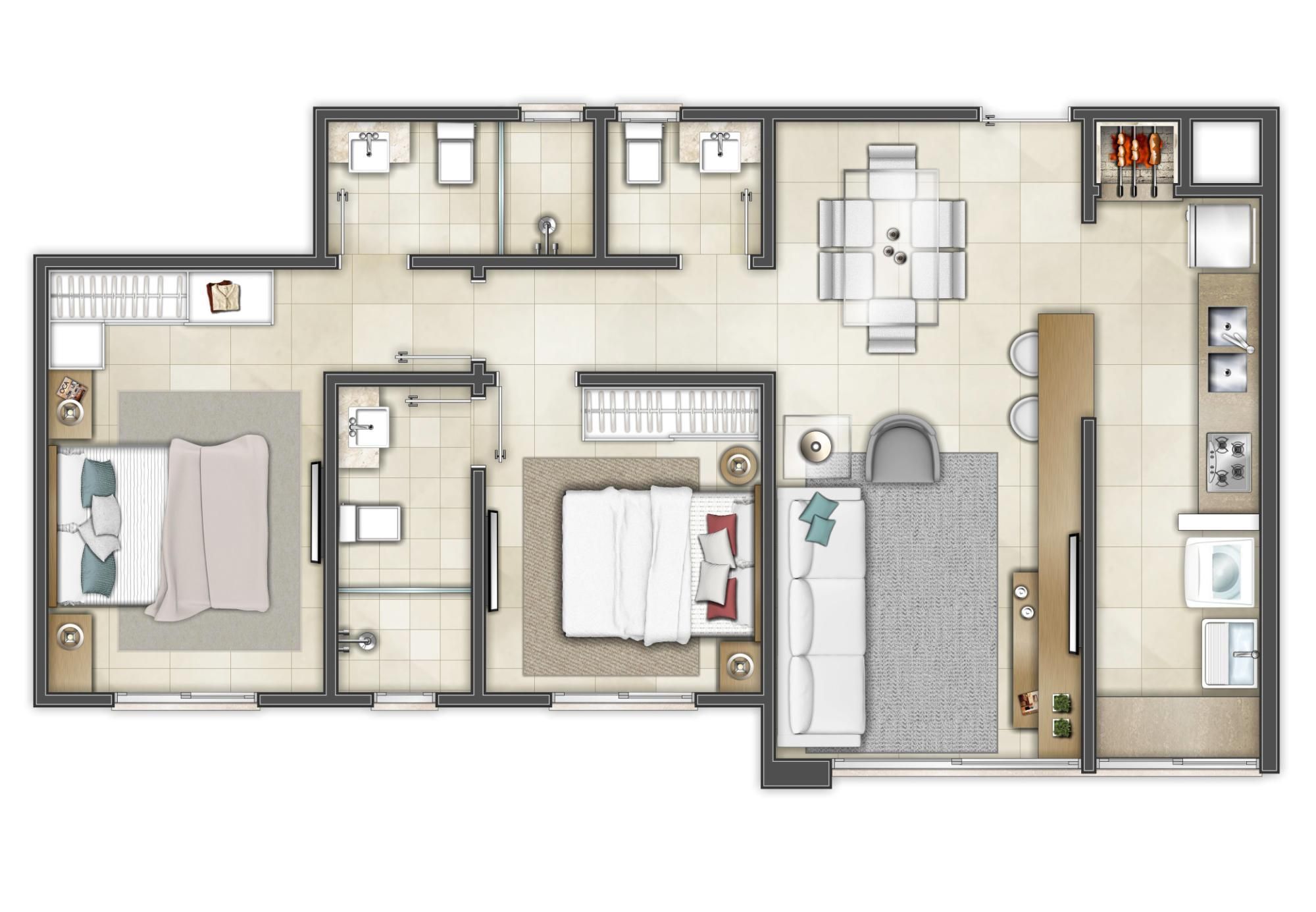 Apartamento à venda com 1 quarto, 49m² - Foto 8