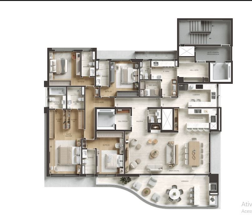Apartamento, 4 suítes, à venda, 255 m², Cristal - Porto Alegre — foto 2