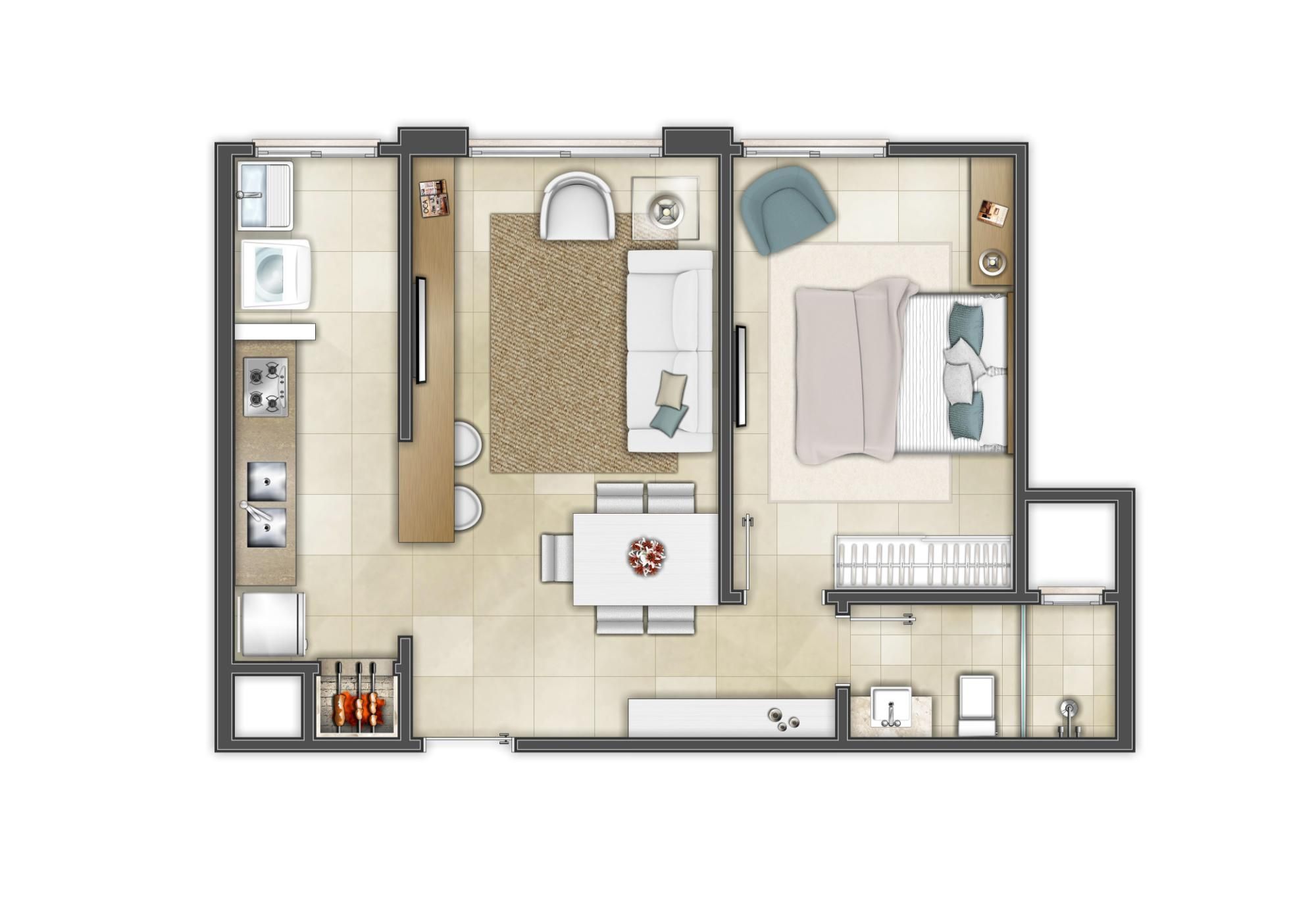 Apartamento à venda com 1 quarto, 49m² - Foto 13