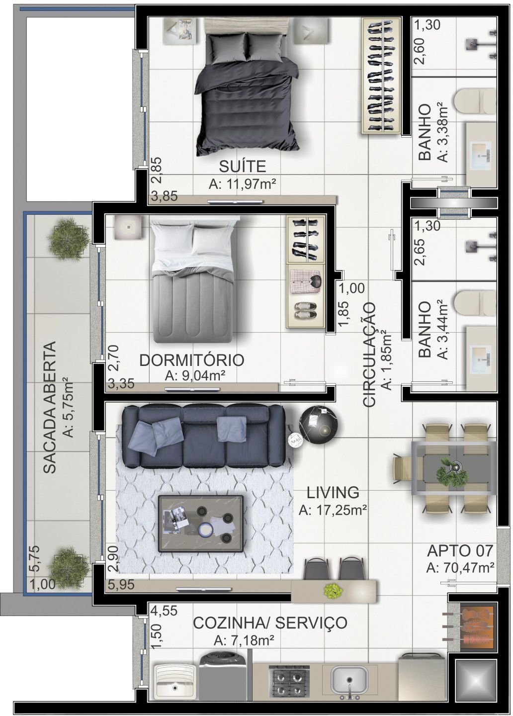 Apartamento, 2 quartos, 84 m² - Foto 7