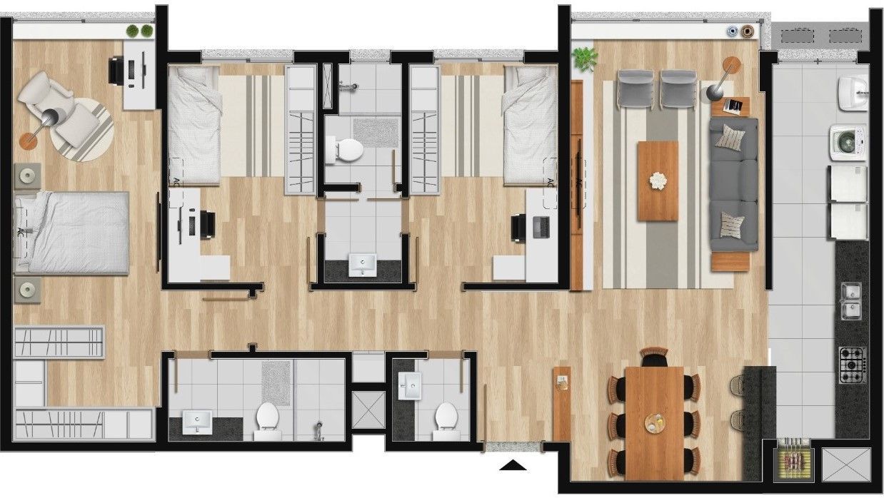 Apartamento, 3 quartos, à venda, 114 m², Nonoai - Porto Alegre — foto 3
