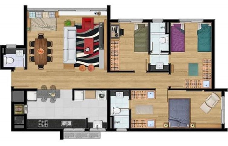Apartamento, 3 quartos, à venda, 108 m², Nonoai - Porto Alegre — foto 3