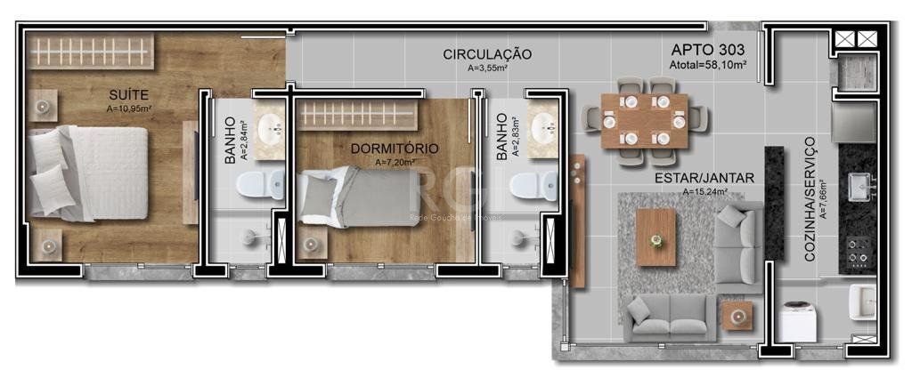 Apartamento, 2 quartos, 60 m² - Foto 9