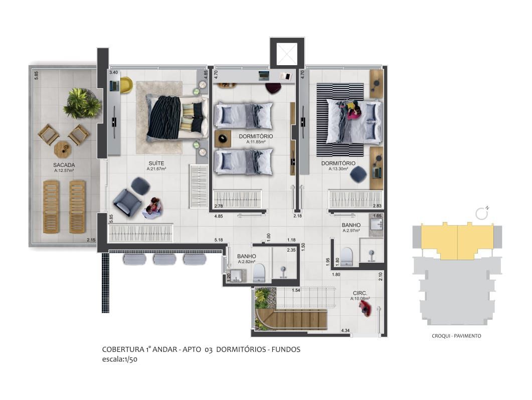 Apartamento, 1 quarto, 49 m² - Foto 12