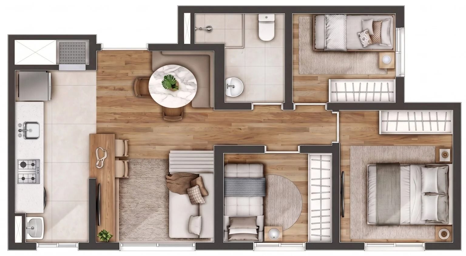 Apartamento, 3 quartos, 46 m² - Foto 5