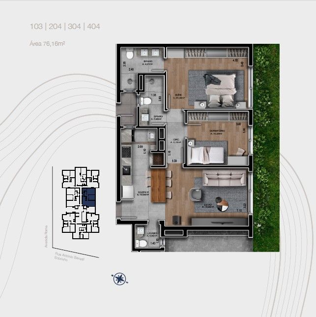 Apartamento, 2 quartos, 76 m² - Foto 9