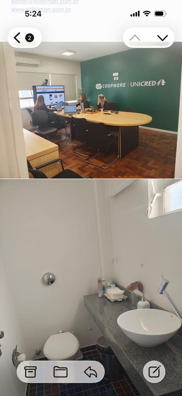 Conj/coml. com 123,68m2 todos mobiliado, split, banheiro, elevador, portaria. Rua Andrade Neves.