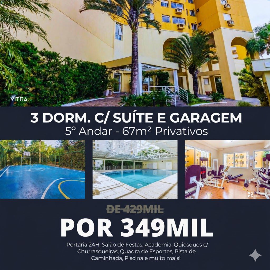 Apartamento 3 dormitórios no bairro Partenon