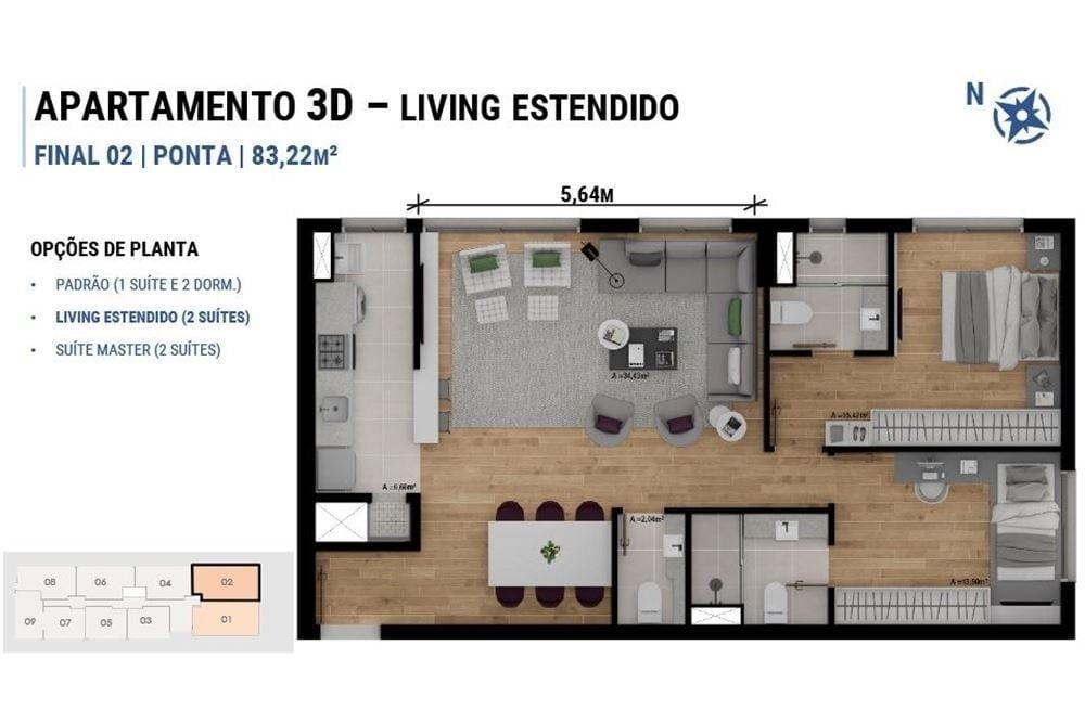 Apartamento, 3 quartos, 83 m² - Foto 11