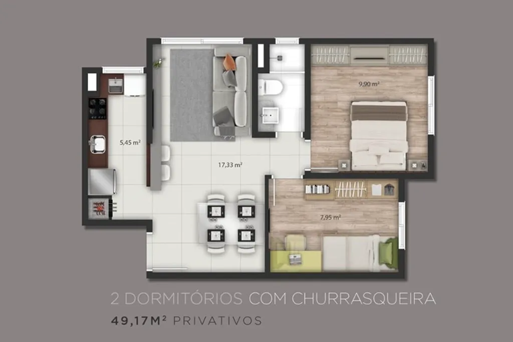Apartamento, 2 quartos, 50 m² - Foto 4