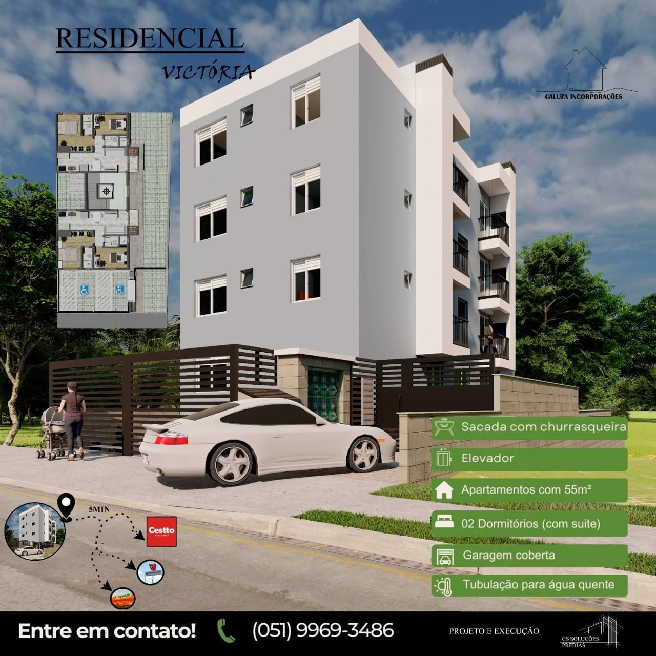 Apartamento 2 quartos à venda, 55m², Vila Fátima - Cachoeirinha