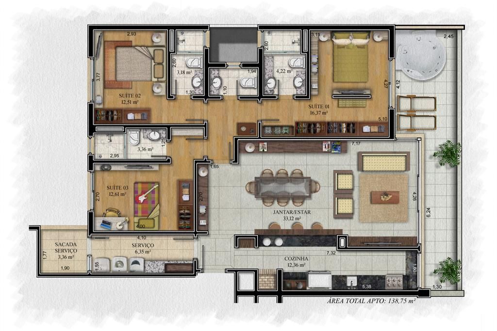 Apartamento garden com 3 suites no Cristal — foto 3