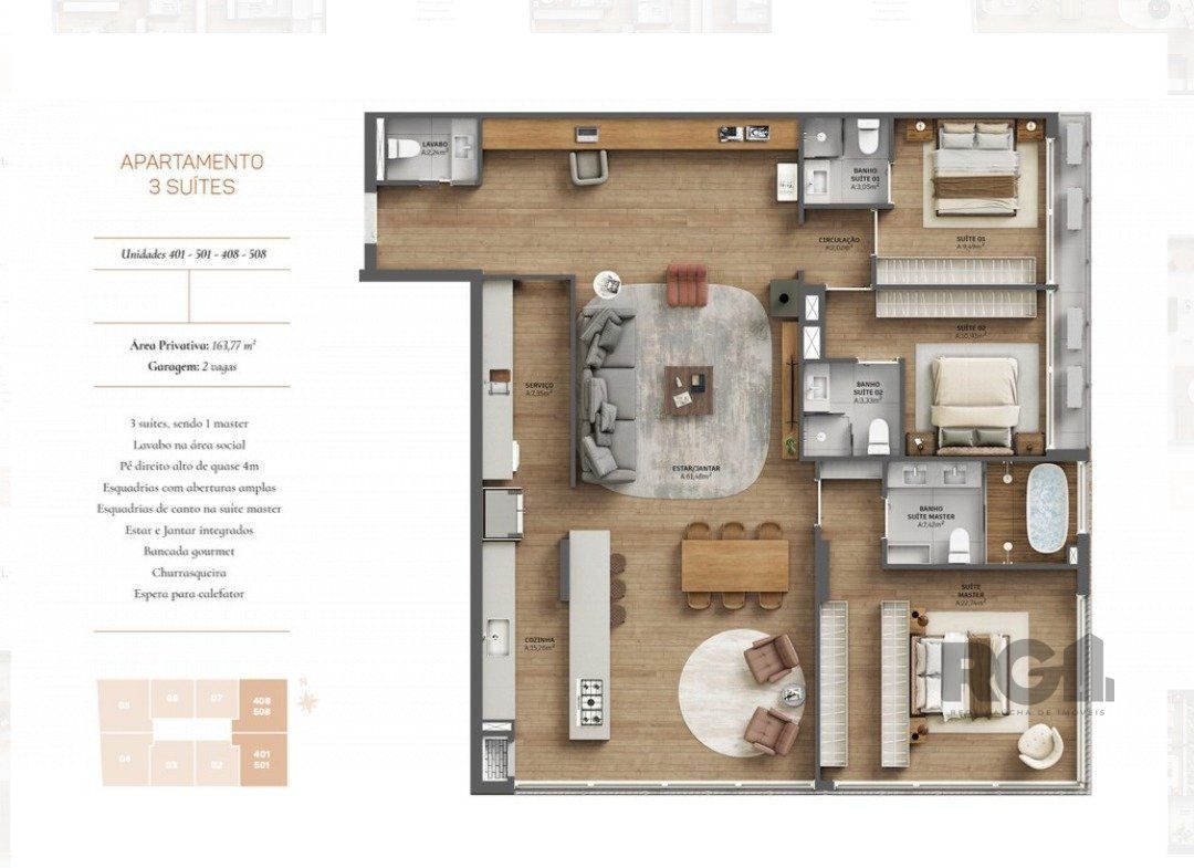 Apartamento, 3 quartos, 163 m² - Foto 3