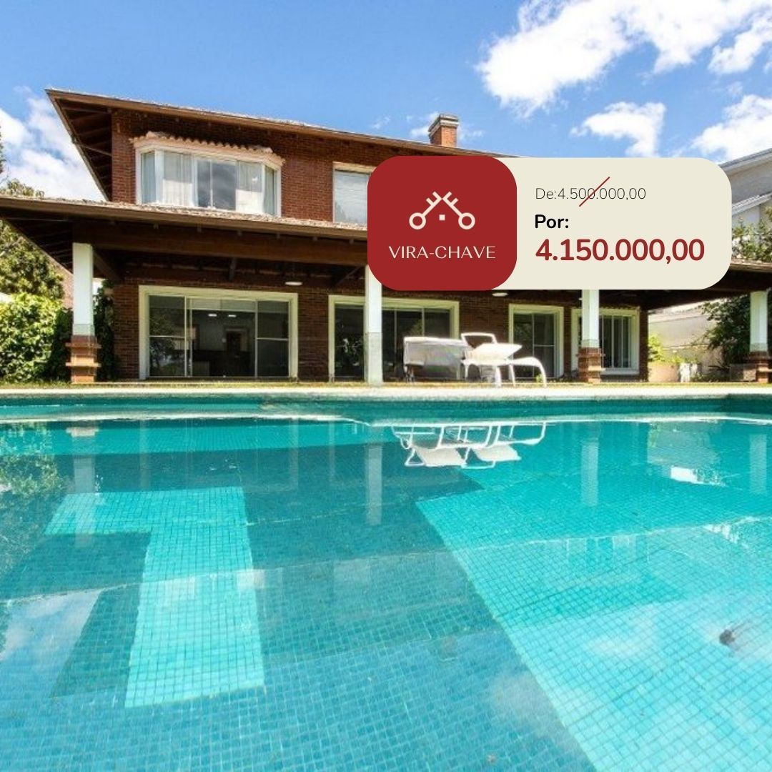 Casa no Terra Ville com 4 suítes e fundo para o lago.