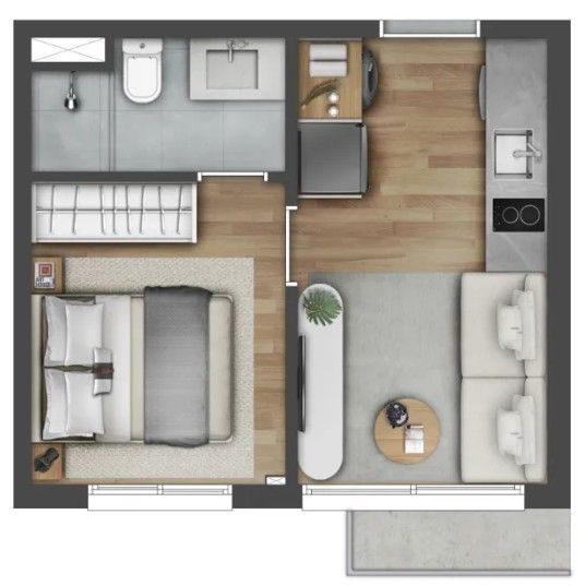 Apartamento, 1 suíte, à venda, 26 m², Auxiliadora - Porto Alegre — foto 2