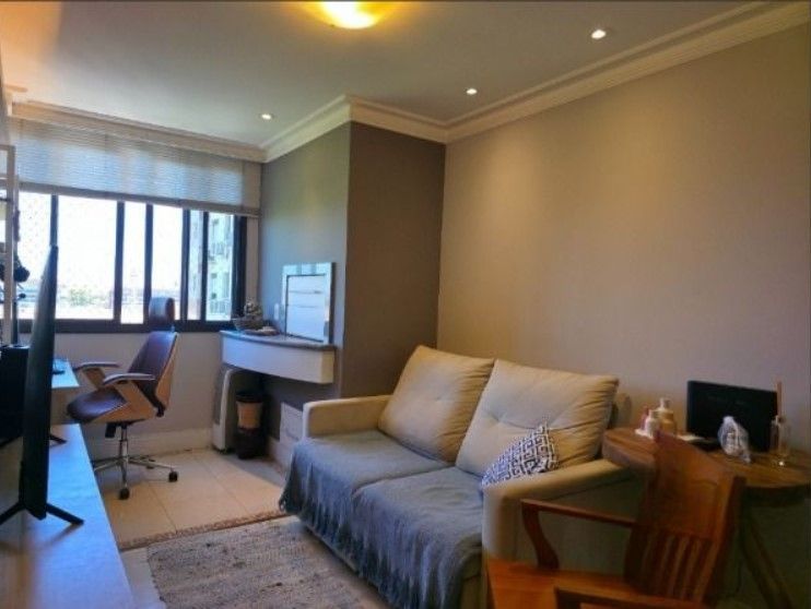 Apartamento  com 2 dormitórios, lavabo, banho social e churrasqueira integrada.