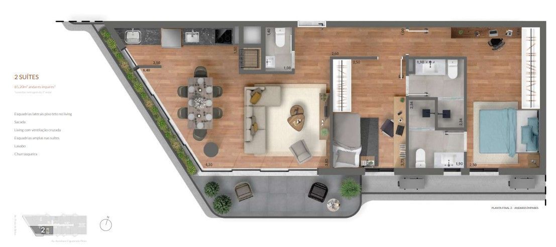 Apartamento, 2 quartos, 84 m² - Foto 8