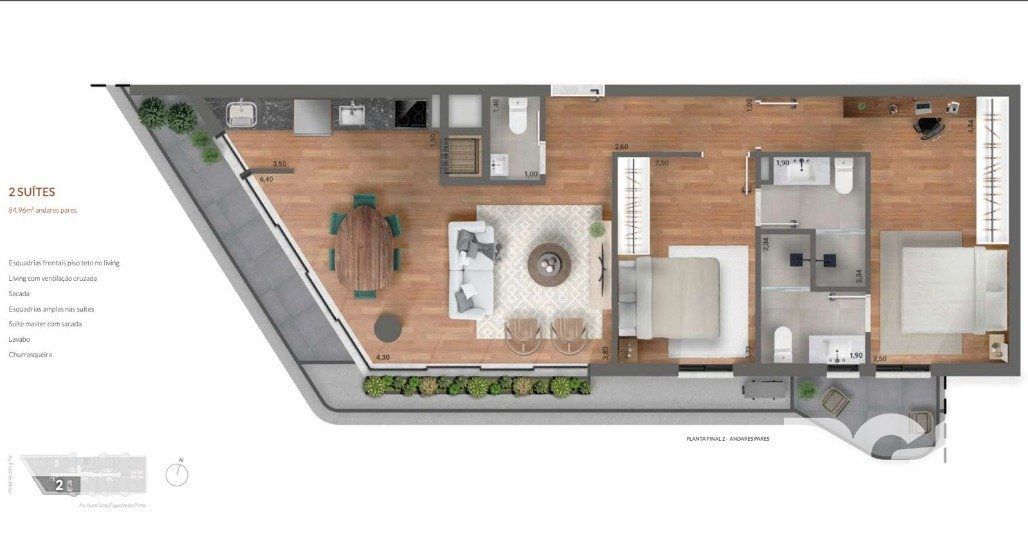 Apartamento, 2 quartos, 84 m² - Foto 9