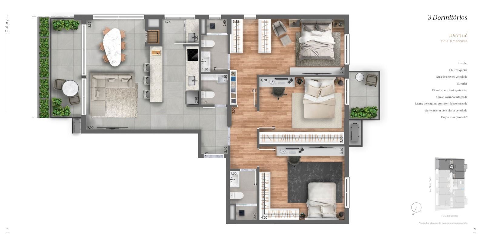 Apartamento, 3 quartos, à venda, 120 m², Auxiliadora - Porto Alegre — foto 2