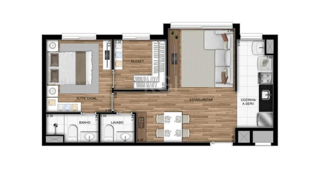 Apartamento à venda com 1 quarto, 52m² - Foto 6