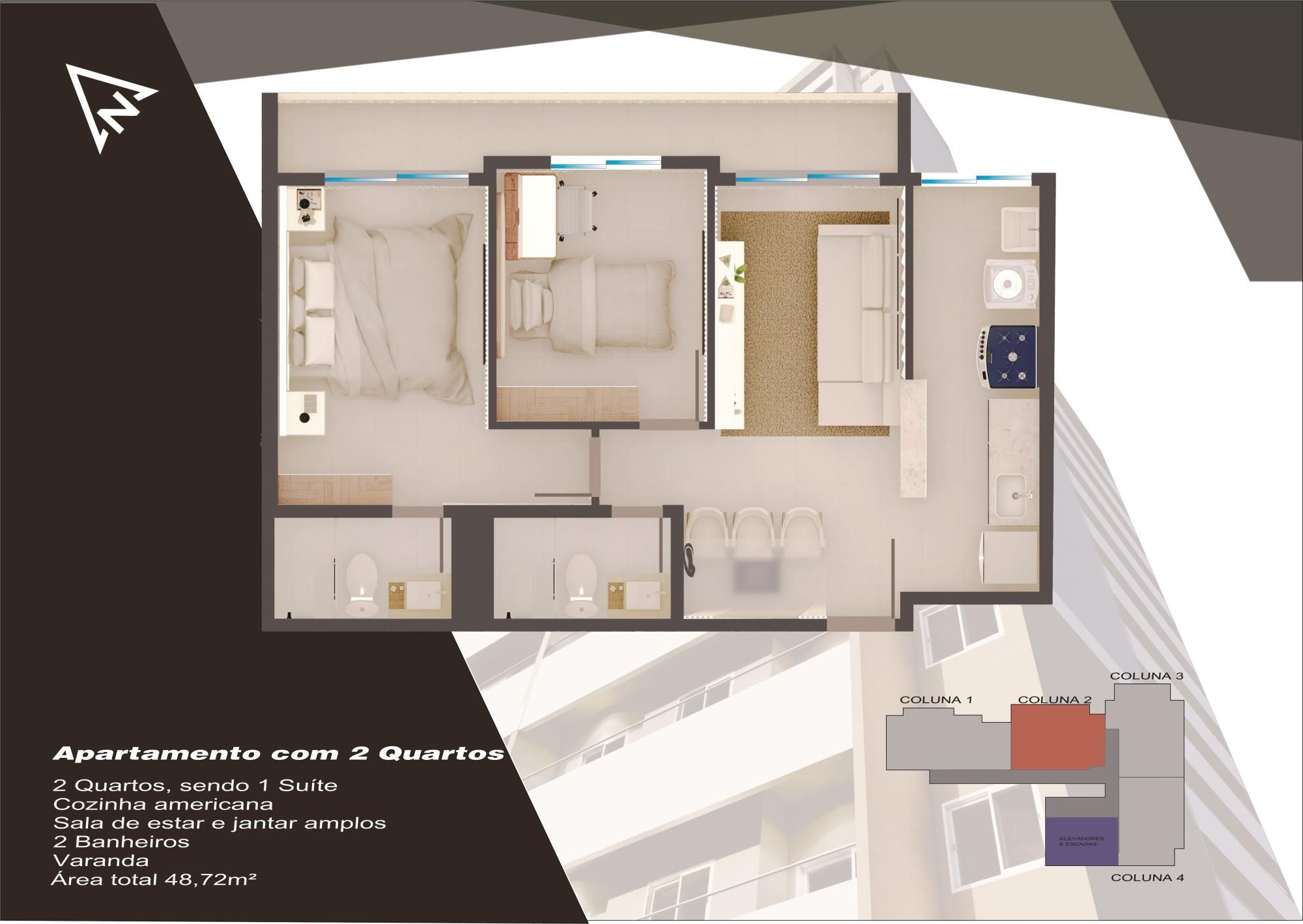 Apartamento à venda com 2 quartos, 48m² - Foto 7