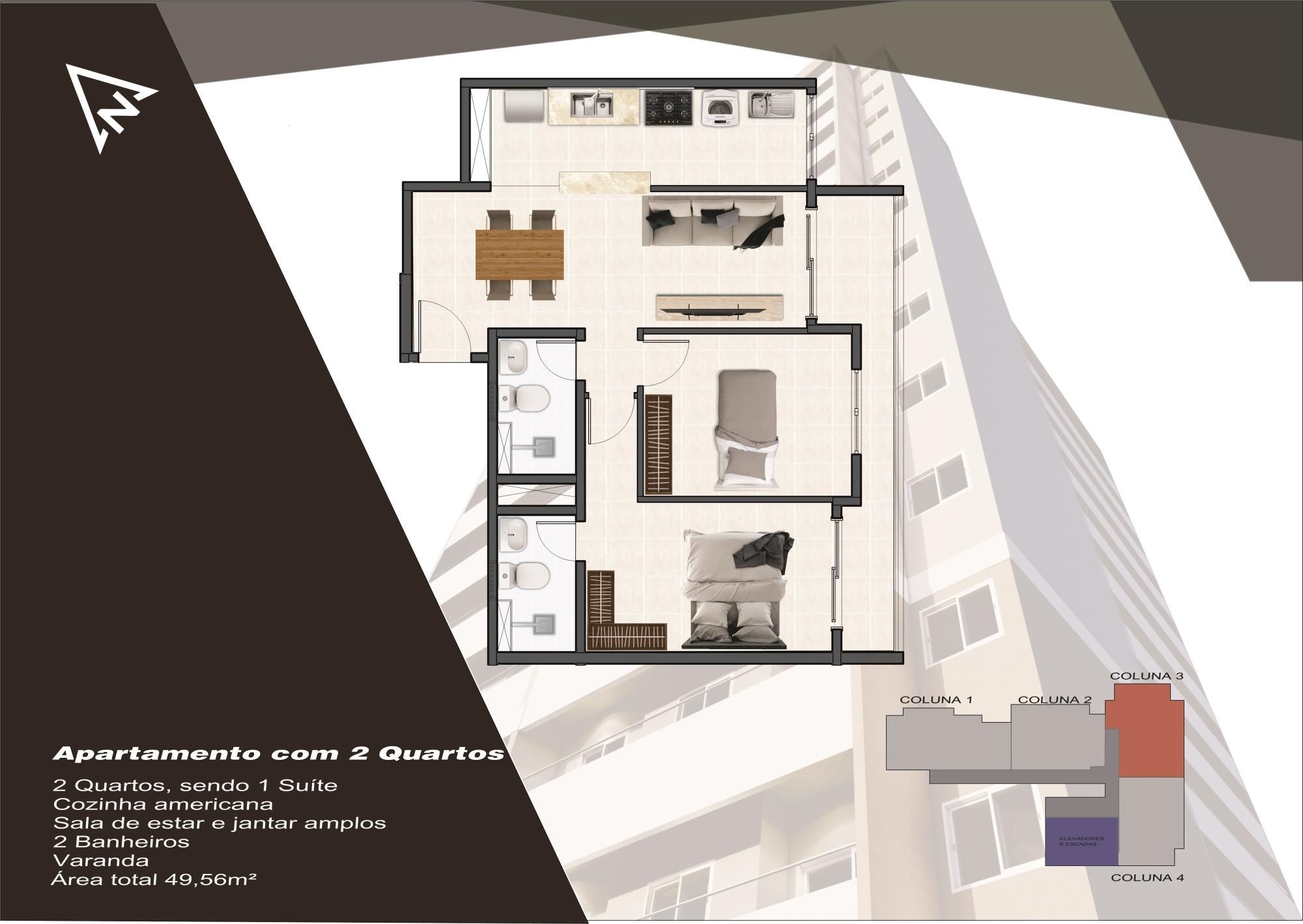 Apartamento à venda com 2 quartos, 48m² - Foto 8