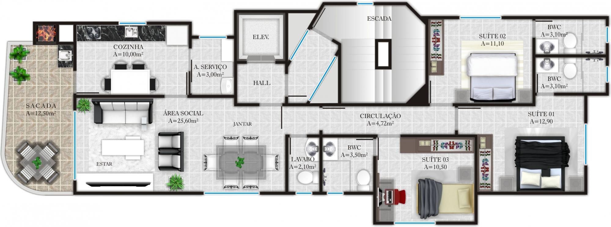 Apartamento à venda com 3 quartos, 115m² - Foto 24