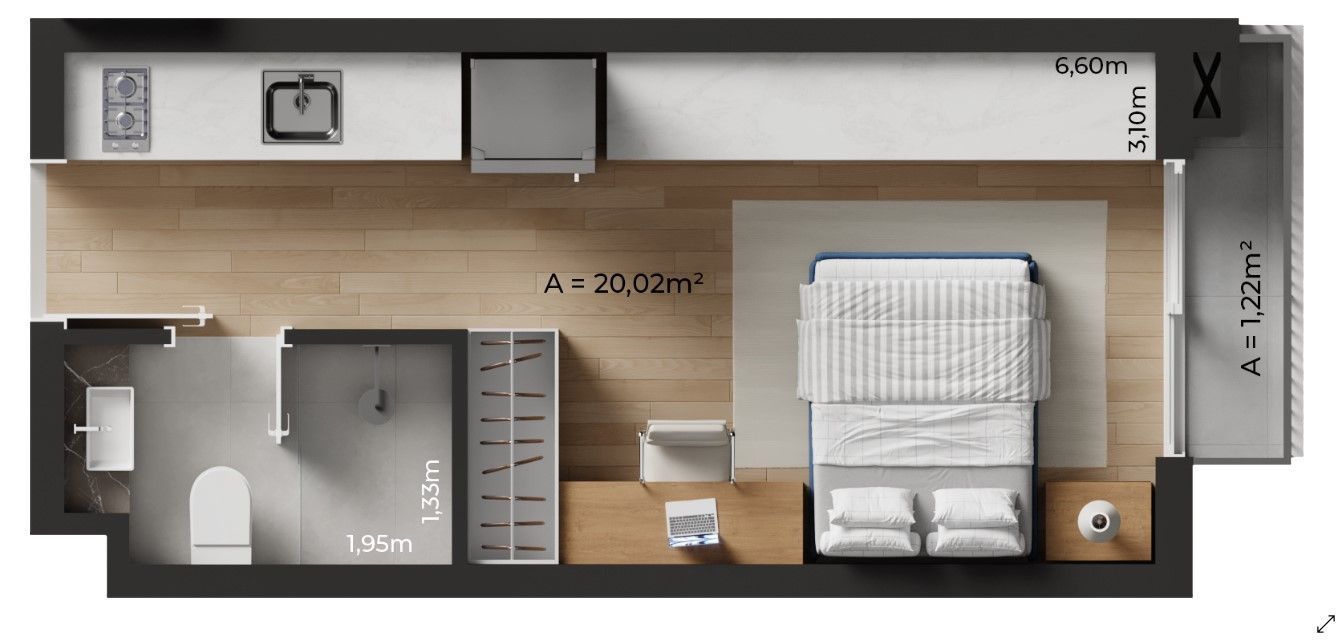 Apartamento, 1 quarto, 25 m² - Foto 18