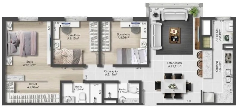 Apartamento, 3 quartos, 87 m² - Foto 26