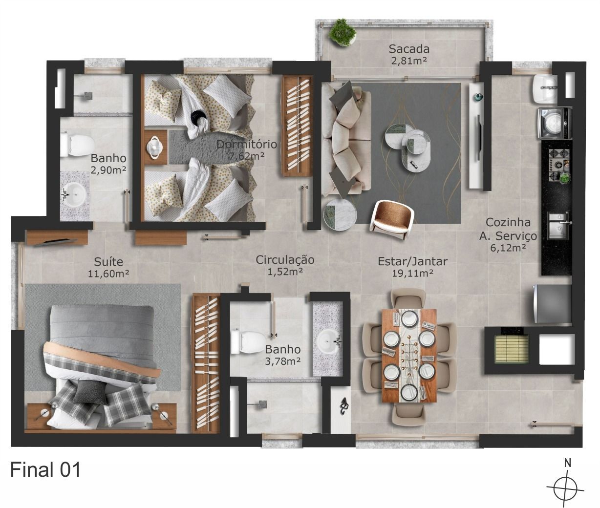 Apartamento 2 quartos à venda, 74m², Passo da Areia - Porto Alegre — foto 2