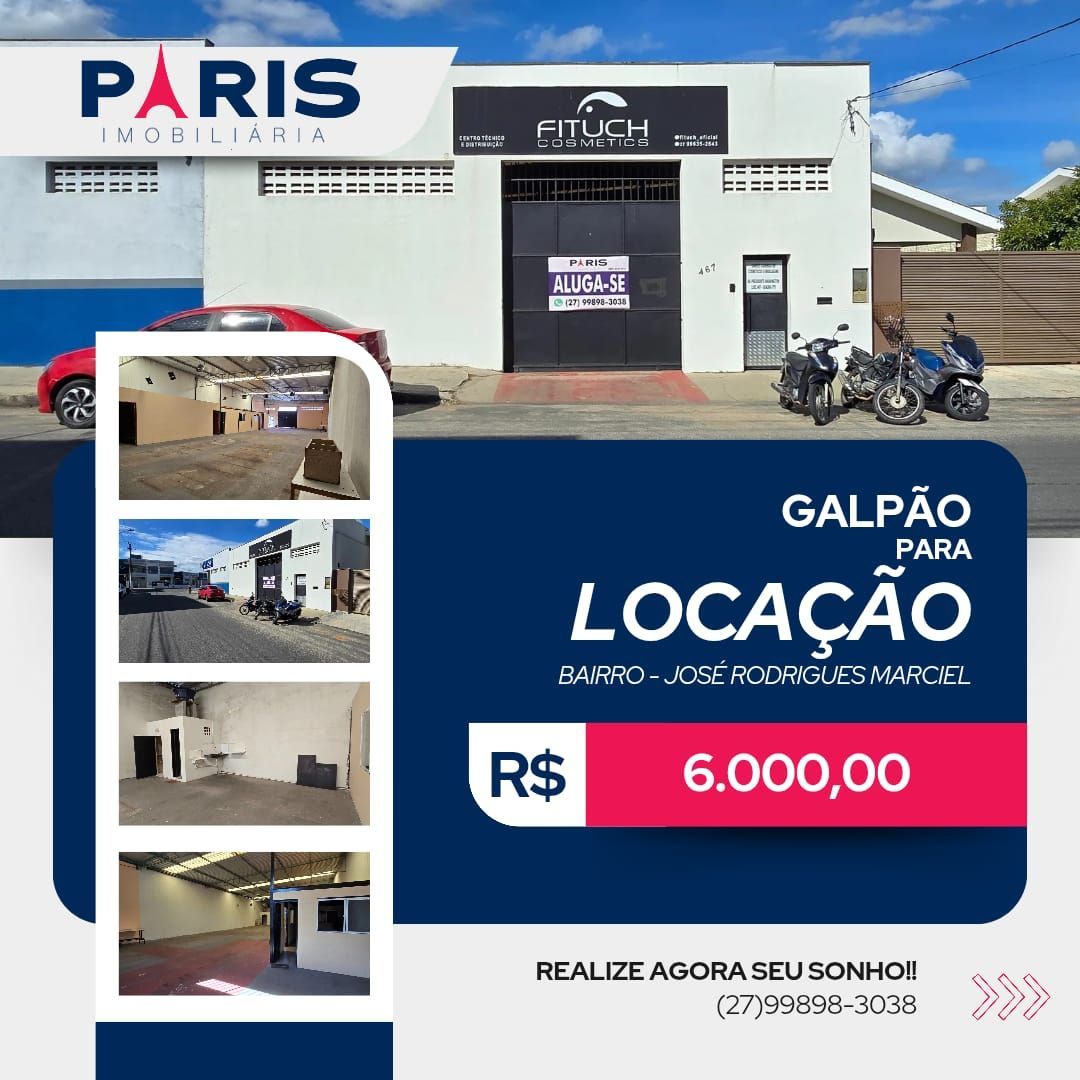 Pavilhão/galpão/depósito para alugar  no José Rodrigues Maciel - Linhares, ES. Imóveis
